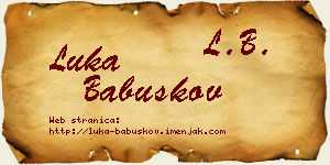 Luka Babuškov vizit kartica